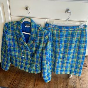 Tweed Blazer and Skirt Set